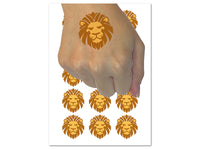 Regal Lion Head Temporary Tattoo Water Resistant Fake Body Art Set Collection (1 Sheet)