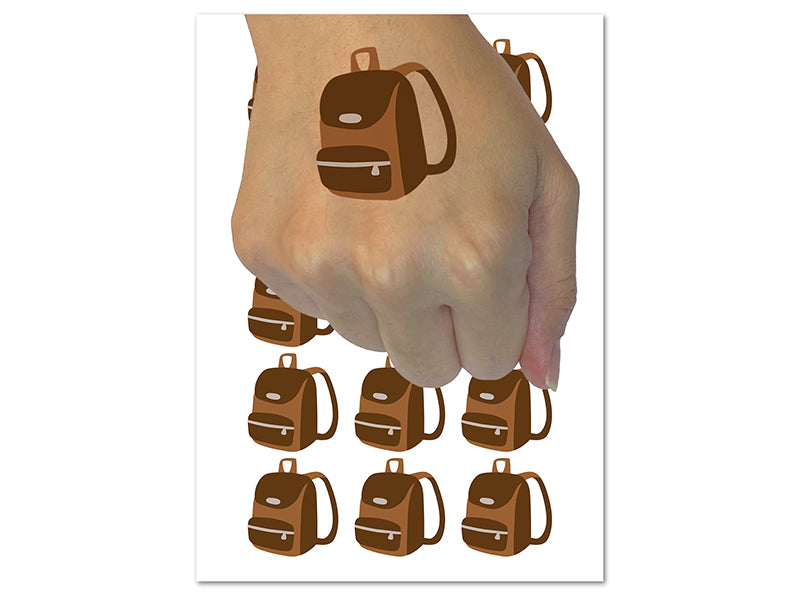 Backpack Icon School and Travel Temporary Tattoo Water Resistant Fake Body Art Set Collection (1 Sheet)