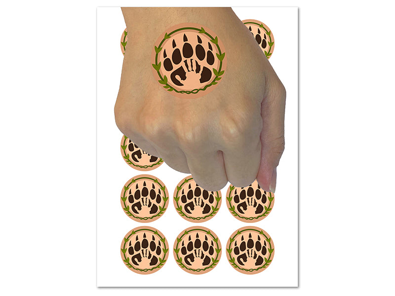 Druid Bear Claw Hand Print Temporary Tattoo Water Resistant Fake Body Art Set Collection (1 Sheet)