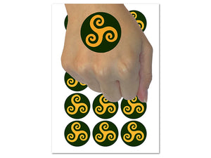 Triskele Triskelion Triple Spiral Celtic Symbol Temporary Tattoo Water Resistant Fake Body Art Set Collection (1 Sheet)