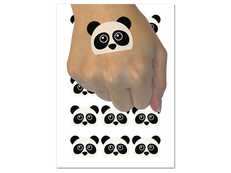 Peeking Panda Temporary Tattoo Water Resistant Fake Body Art Set Collection (1 Sheet)