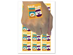 Peanut Butter and Jelly Best Buds Friends Temporary Tattoo Water Resistant Fake Body Art Set Collection (1 Sheet)