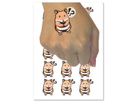 Shocked Syrian Teddy Bear Hamster Temporary Tattoo Water Resistant Fake Body Art Set Collection (1 Sheet)