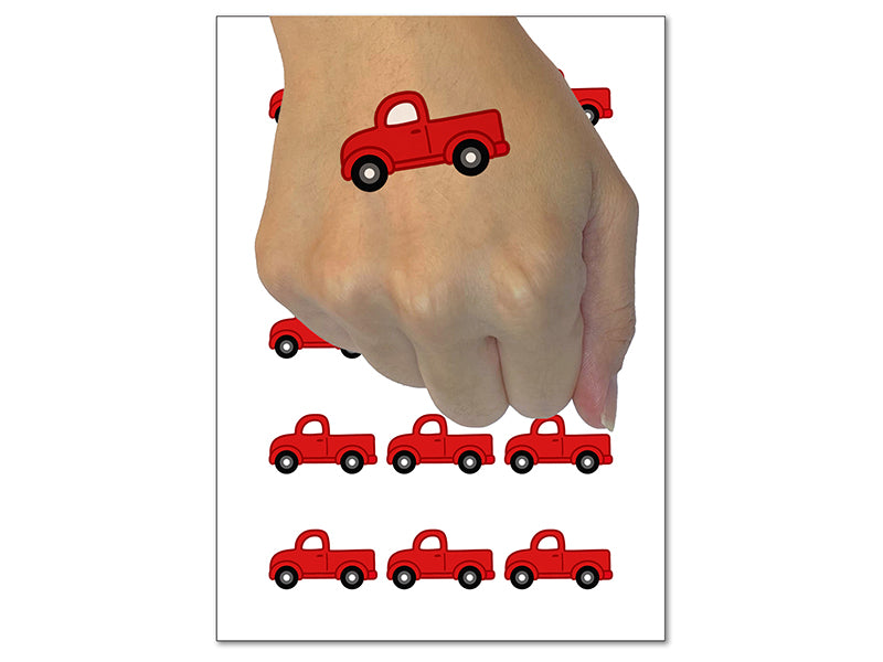 Cute Truck Temporary Tattoo Water Resistant Fake Body Art Set Collection (1 Sheet)