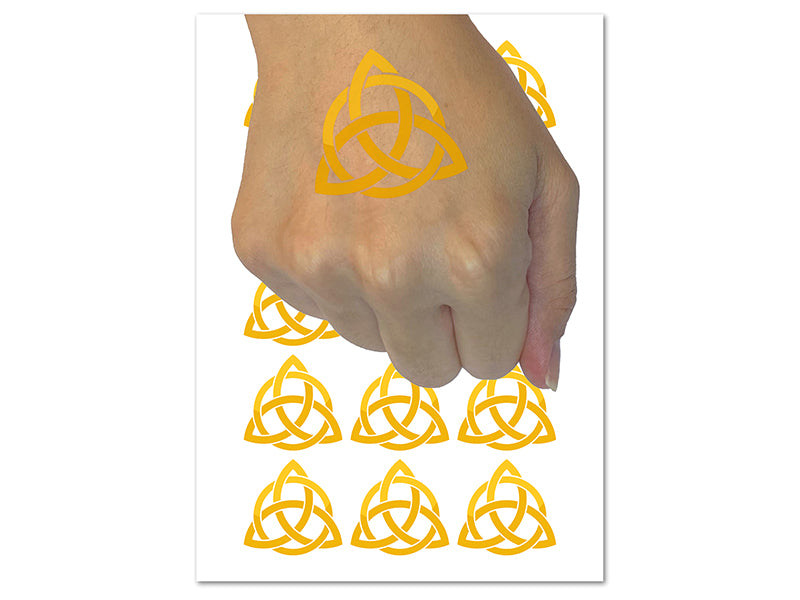 Celtic Triquetra Knot Silhouette Temporary Tattoo Water Resistant Fake Body Art Set Collection (1 Sheet)