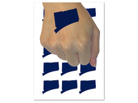 Connecticut State Silhouette Temporary Tattoo Water Resistant Fake Body Art Set Collection (1 Sheet)