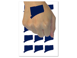 Connecticut State Silhouette Temporary Tattoo Water Resistant Fake Body Art Set Collection (1 Sheet)