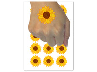 Cute Sunflower Doodle Temporary Tattoo Water Resistant Fake Body Art Set Collection (1 Sheet)