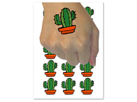 Hand Drawn Cactus Doodle Temporary Tattoo Water Resistant Fake Body Art Set Collection (1 Sheet)