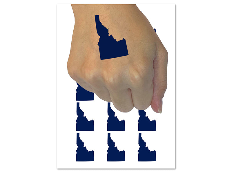 Idaho State Silhouette Temporary Tattoo Water Resistant Fake Body Art Set Collection (1 Sheet)