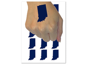 Indiana State Silhouette Temporary Tattoo Water Resistant Fake Body Art Set Collection (1 Sheet)