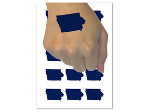 Iowa State Silhouette Temporary Tattoo Water Resistant Fake Body Art Set Collection (1 Sheet)