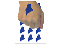 Maine State Silhouette Temporary Tattoo Water Resistant Fake Body Art Set Collection (1 Sheet)