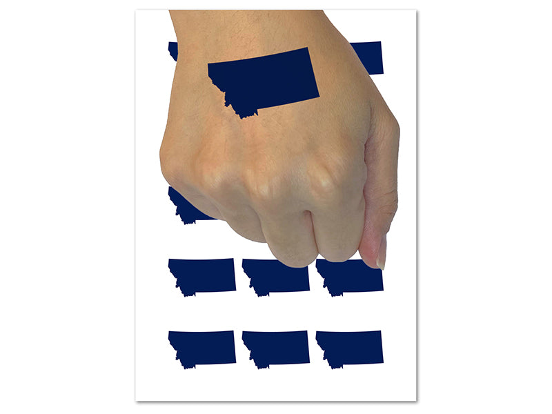 Montana State Silhouette Temporary Tattoo Water Resistant Fake Body Art Set Collection (1 Sheet)