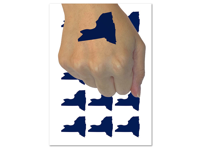 New York State Silhouette Temporary Tattoo Water Resistant Fake Body Art Set Collection (1 Sheet)