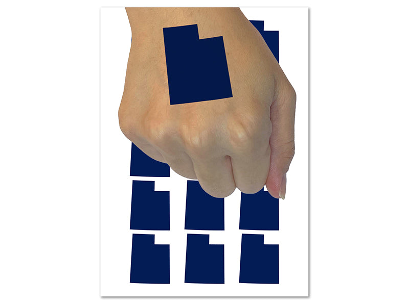Utah State Silhouette Temporary Tattoo Water Resistant Fake Body Art Set Collection (1 Sheet)