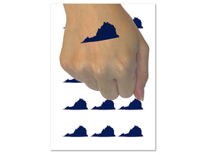 Virginia State Silhouette Temporary Tattoo Water Resistant Fake Body Art Set Collection (1 Sheet)