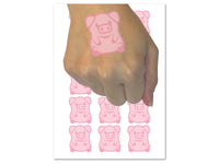 Cute Little Pig Sitting Temporary Tattoo Water Resistant Fake Body Art Set Collection (1 Sheet)