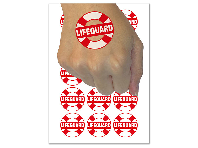 Lifeguard Lifesaver Buoy Temporary Tattoo Water Resistant Fake Body Art Set Collection (1 Sheet)