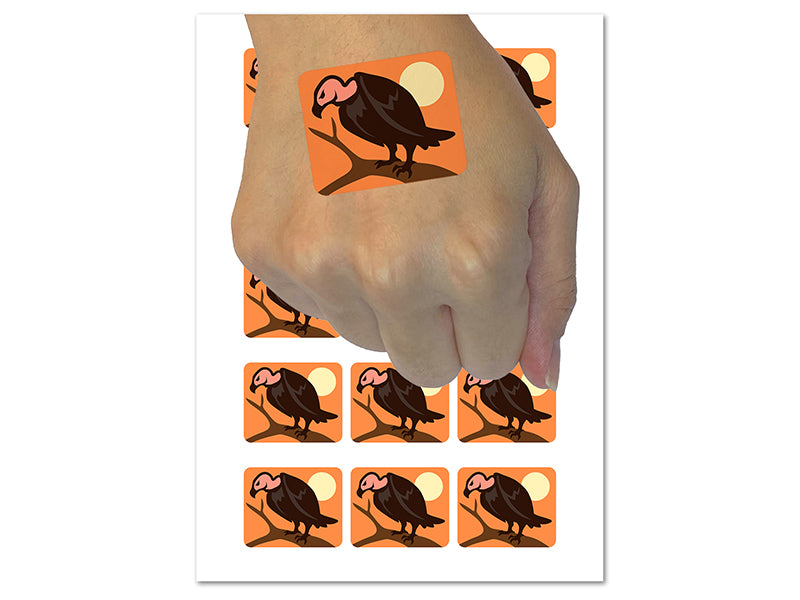 Condor Vulture Bird Temporary Tattoo Water Resistant Fake Body Art Set Collection (1 Sheet)