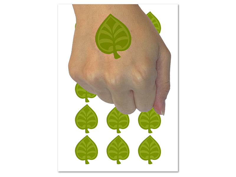 Intricate Leaf Design Temporary Tattoo Water Resistant Fake Body Art Set Collection (1 Sheet)
