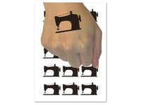 Sewing Machine Silhouette Temporary Tattoo Water Resistant Fake Body Art Set Collection (1 Sheet)