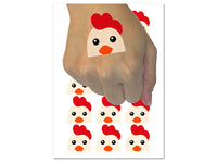 Peeking Chicken Temporary Tattoo Water Resistant Fake Body Art Set Collection (1 Sheet)