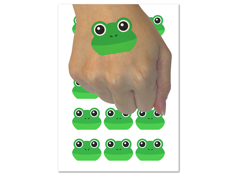 Peeking Frog Temporary Tattoo Water Resistant Fake Body Art Set Collection (1 Sheet)