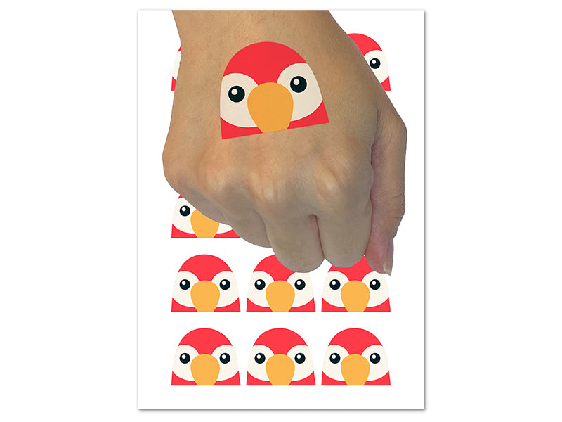 Peeking Parrot Bird Temporary Tattoo Water Resistant Fake Body Art Set Collection (1 Sheet)