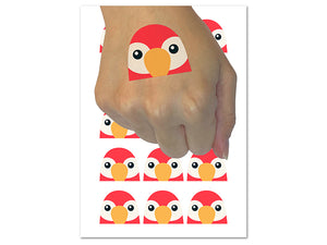 Peeking Parrot Bird Temporary Tattoo Water Resistant Fake Body Art Set Collection (1 Sheet)