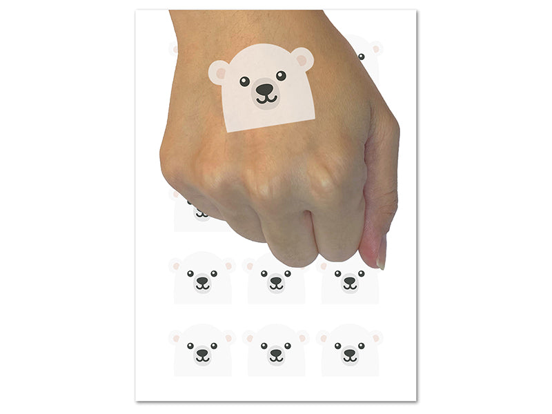 Peeking Polar Bear Temporary Tattoo Water Resistant Fake Body Art Set Collection (1 Sheet)