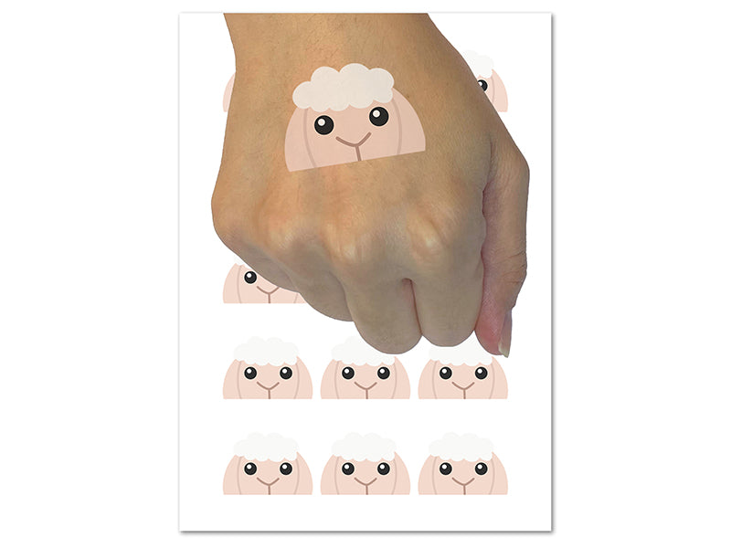Peeking Sheep Temporary Tattoo Water Resistant Fake Body Art Set Collection (1 Sheet)