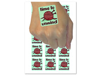 Time to Unwind Knitting Temporary Tattoo Water Resistant Fake Body Art Set Collection (1 Sheet)