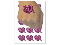 Yarn Heart Temporary Tattoo Water Resistant Fake Body Art Set Collection (1 Sheet)