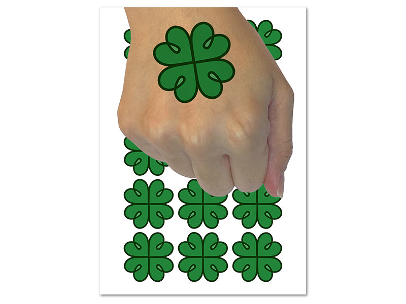 Four Leaf Lucky Clover Tribal Celtic Knot Temporary Tattoo Water Resistant Fake Body Art Set Collection (1 Sheet)