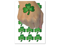 Three Leaf Clover Shamrock Temporary Tattoo Water Resistant Fake Body Art Set Collection (1 Sheet)