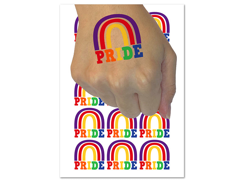 Pride Fun Rainbow LGBTQ Temporary Tattoo Water Resistant Fake Body Art Set Collection (1 Sheet)