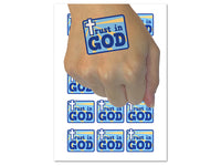 Trust in God Stylized with Cross Christian Temporary Tattoo Water Resistant Fake Body Art Set Collection (1 Sheet)