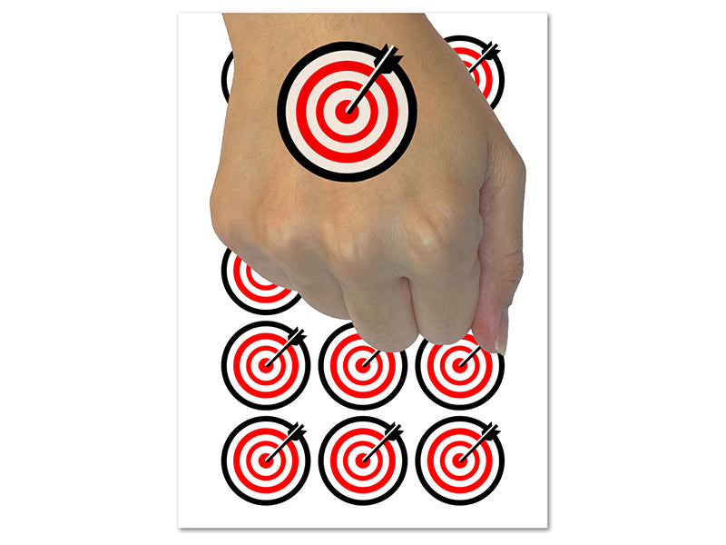 Archery Target Bullseye with Arrow Temporary Tattoo Water Resistant Fake Body Art Set Collection (1 Sheet)