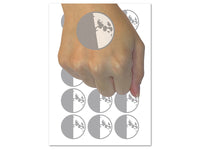 Quarter Moon Phase Temporary Tattoo Water Resistant Fake Body Art Set Collection (1 Sheet)