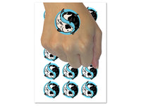 Yin and Yang Koi Fish Temporary Tattoo Water Resistant Fake Body Art Set Collection (1 Sheet)