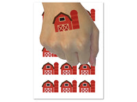 Farm Barn with Silo Temporary Tattoo Water Resistant Fake Body Art Set Collection (1 Sheet)