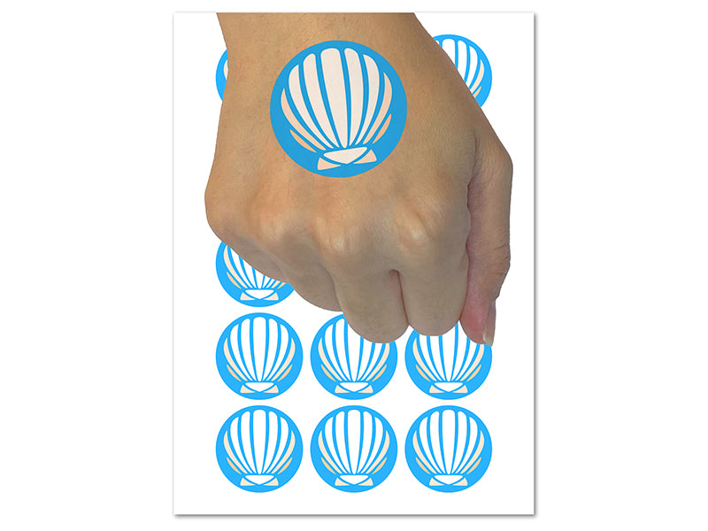 Scallop Seashell Beach Shell Ocean Temporary Tattoo Water Resistant Fake Body Art Set Collection (1 Sheet)
