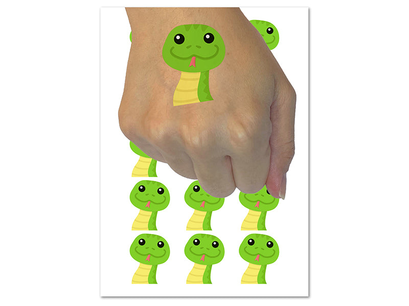 Peeking Snake Temporary Tattoo Water Resistant Fake Body Art Set Collection (1 Sheet)
