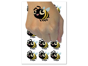 Cute Cartoon Honey Bee Bumblebee Temporary Tattoo Water Resistant Fake Body Art Set Collection (1 Sheet)