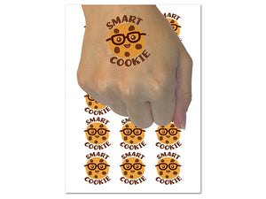 Smart Cookie with Glasses Teacher Temporary Tattoo Water Resistant Fake Body Art Set Collection (1 Sheet)