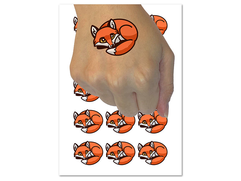 Baby Fox Woodland Animal Temporary Tattoo Water Resistant Fake Body Art Set Collection (1 Sheet)