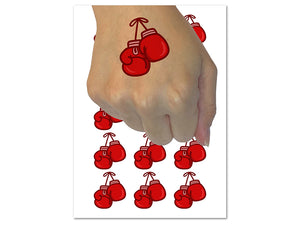 Boxing Gloves Hanging Temporary Tattoo Water Resistant Fake Body Art Set Collection (1 Sheet)