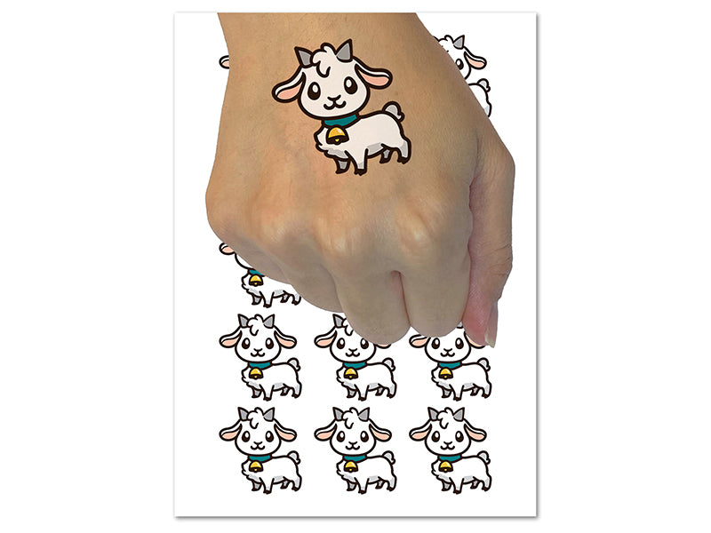 Darling Goat Farm Animal Temporary Tattoo Water Resistant Fake Body Art Set Collection (1 Sheet)