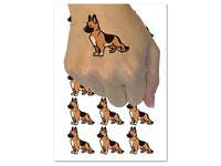 German Shepherd Standing Dog Temporary Tattoo Water Resistant Fake Body Art Set Collection (1 Sheet)